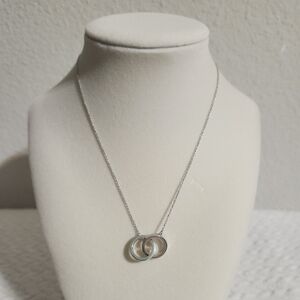 Tiffany & Co. 1837 Interlocking Circles Pendant 16” Necklace Silver 925 with box